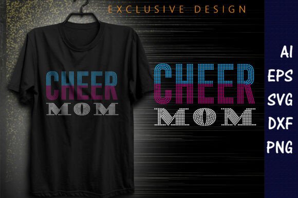 Cheer Mom Rhinestone Graphics for T-Shirt Designs