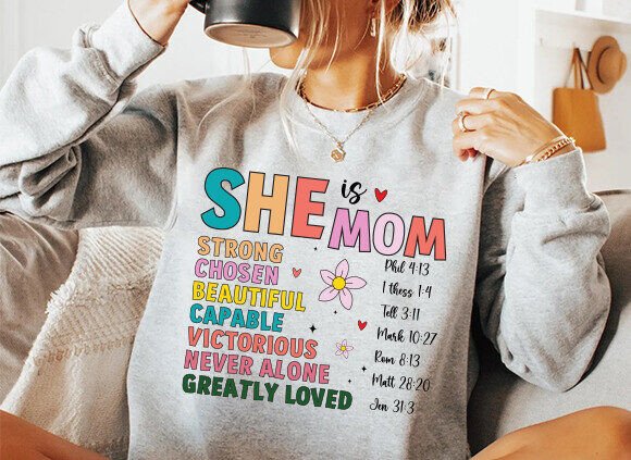 Flower Mom Png: Graphics for T-Shirt Designs