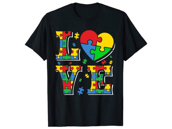 Love Autism T-shirt Graphics for T-Shirt Designs