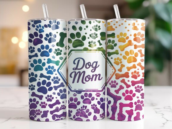 Paw Print Dog Mom Tumbler Wrap Graphics Review