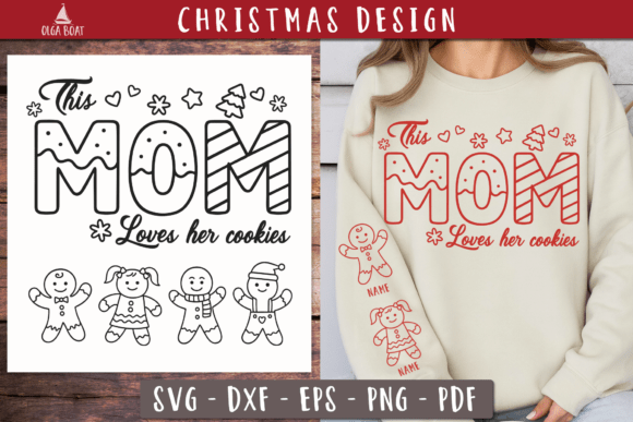 Personalized This Mom Loves Her Cookies: Graphics for T-Shirt Designs