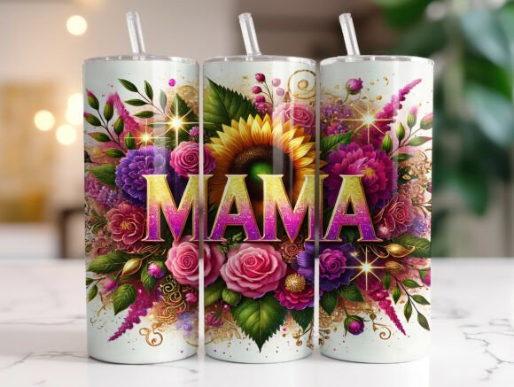 Sunflower Mom Tumbler Wrap: Graphics for Wraps